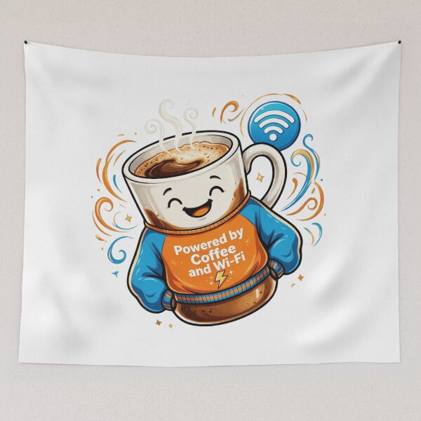 Item preview, Powered by Coffee and Wi-Fi designed and sold by DVerse Studio.