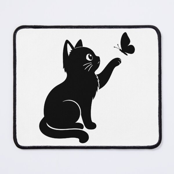Item preview, Cute Black Cat Chasing Butterfly Sticker | Minimalist Cat Lover Design designed and sold by Sunday.Supply.