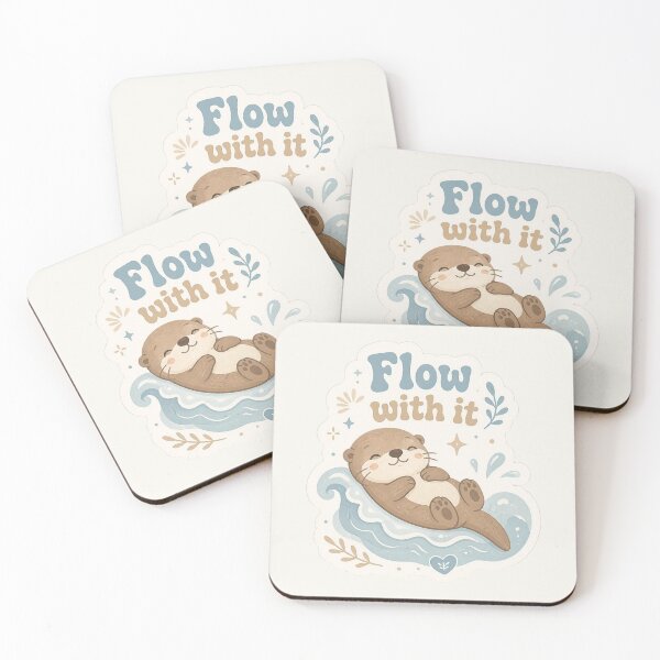 Item preview, Wave Otter – Flow With It Motivational Sticker designed and sold by Cerys-GS.