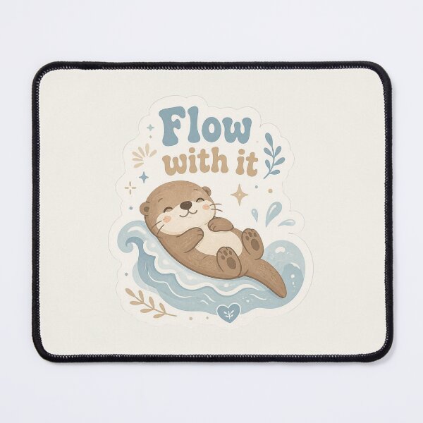 Item preview, Wave Otter – Flow With It Motivational Sticker designed and sold by Cerys-GS.