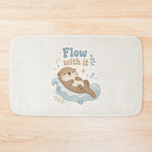 Item preview, Wave Otter – Flow With It Motivational Sticker designed and sold by Cerys-GS.