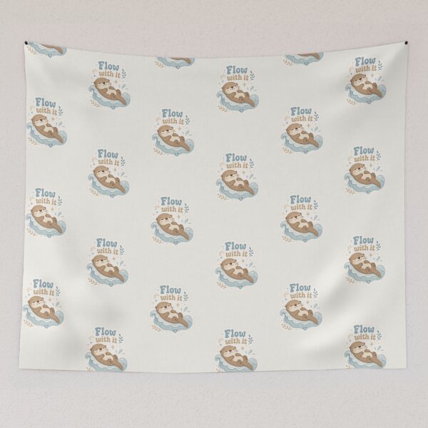 Item preview, Wave Otter – Flow With It Motivational Sticker designed and sold by Cerys-GS.