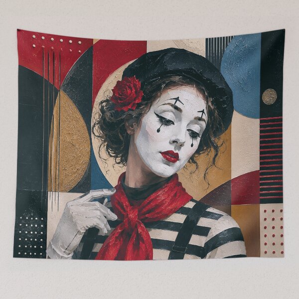 Item preview, Mime performer cubist painting. designed and sold by GalleryKauffeld.