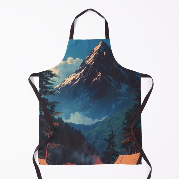 Item preview, Japanese Landscape Cozy Campsite Bonfire Mountain Forest Night designed and sold by mildaclairmo.