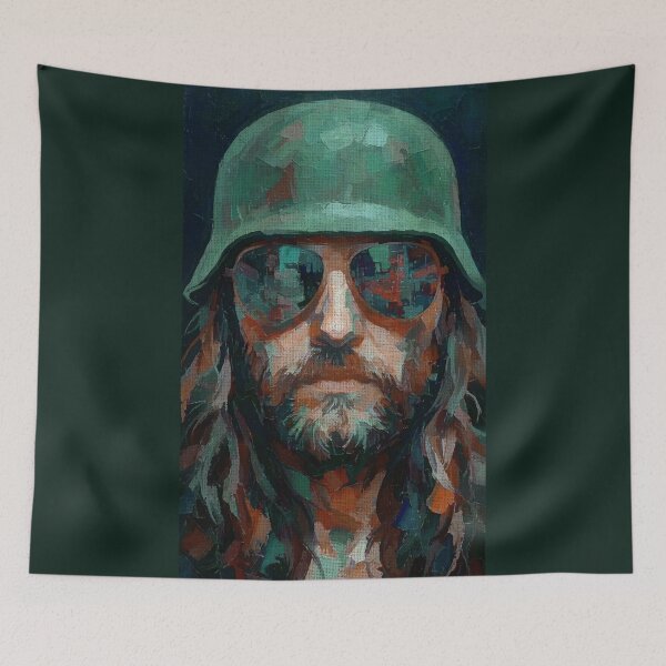 Item preview, Biker Portrait Impasto Oil Painting designed and sold by caracatita75.