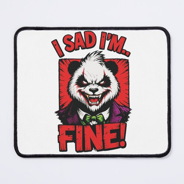 Item preview, I Sad I'm Fine Evil Panda Clown Joker Dark Humor Sarcastic Streetwear Graphic designed and sold by DesignArtist.ia.