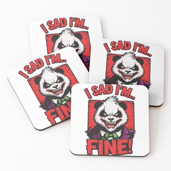 Item preview, I Sad I'm Fine Evil Panda Clown Joker Dark Humor Sarcastic Streetwear Graphic designed and sold by DesignArtist.ia.