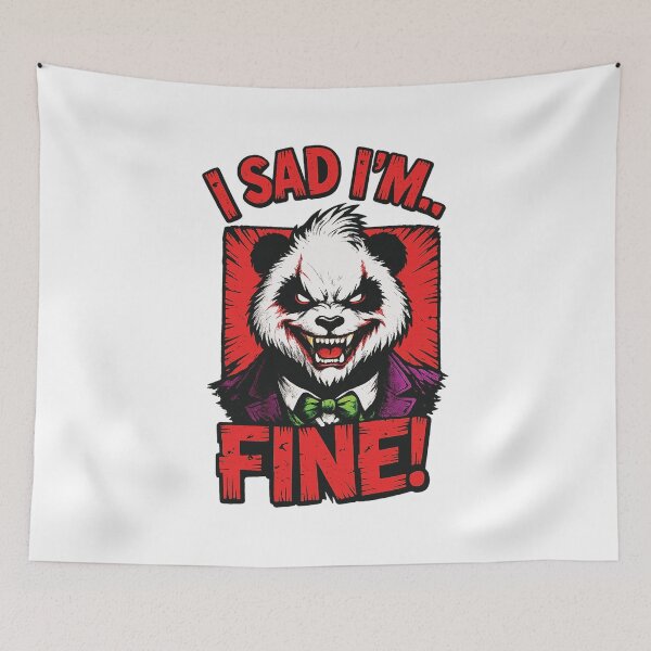 Item preview, I Sad I'm Fine Evil Panda Clown Joker Dark Humor Sarcastic Streetwear Graphic designed and sold by DesignArtist.ia.