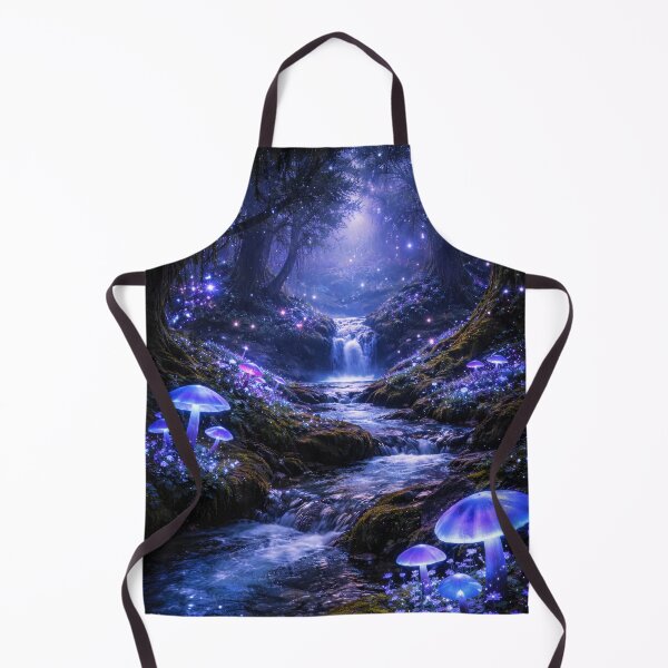 Item preview, Enchanted Forest Waterfall with Glowing Mushrooms designed and sold by Yomere.