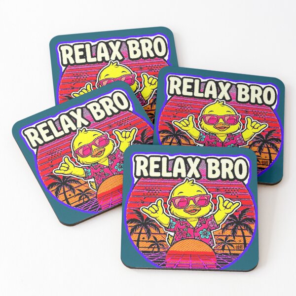 Item preview, Relax Bro | Duck Vintage Sunset Retro 80s designed and sold by AstronautMerch.