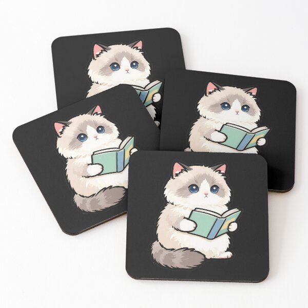 Artikelvorschau, Niedliche Katze mit Buch | Geschenk-T-Shirt für Bücherliebhaber entworfen und verkauft von Nuttajak.