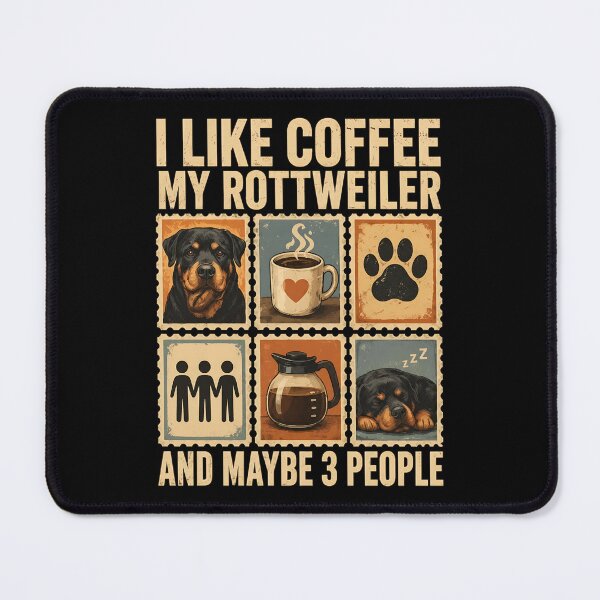 Item preview, Rottweiler Coffee Lover Funny Pet Stamp Art designed and sold by GiaoCalonas.