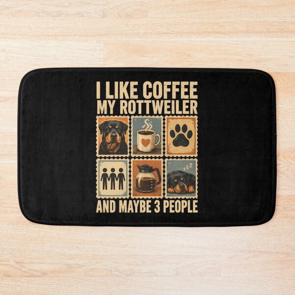 Item preview, Rottweiler Coffee Lover Funny Pet Stamp Art designed and sold by GiaoCalonas.