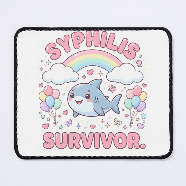 Item preview, Shark Syphilis survivor funny gag adult humor novelty designed and sold by CheeseBlueprint.
