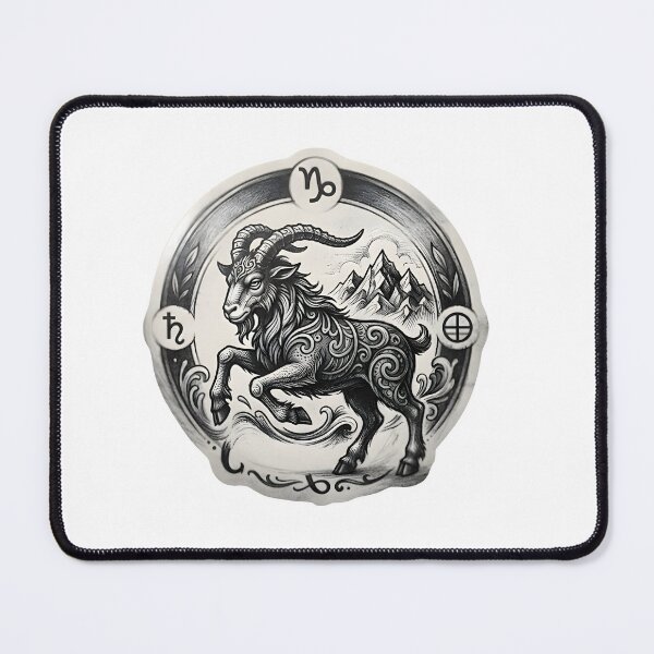 Item preview, Capricorn Mountain Goat Engraved Coin designed and sold by Zodiac Celestial Art.