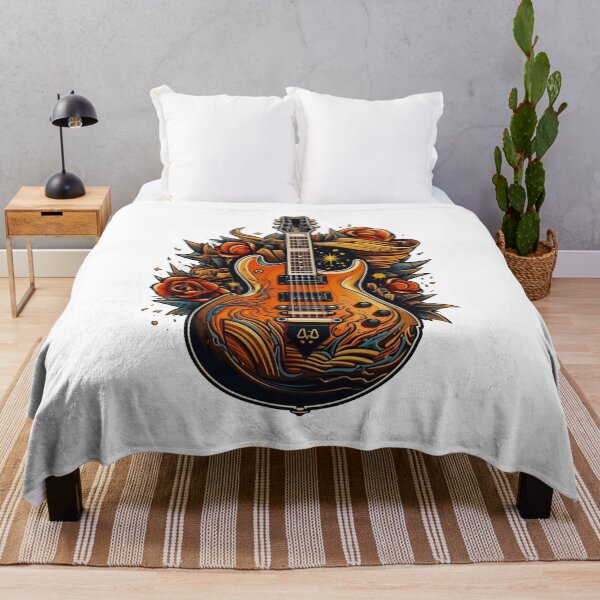Item preview, Electric Guitar Vintage Tattoo Art Floral Rock N Roll designed and sold by Antony004.