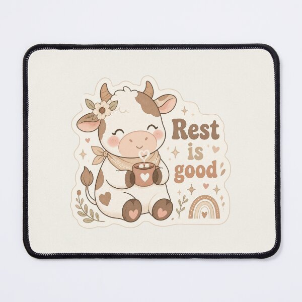 Item preview, Cocoa Cow – Rest Is Good Motivational Sticker designed and sold by Cerys-GS.