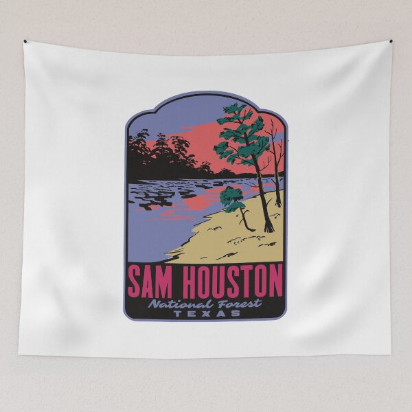 Item preview, Double Lake Sam Houston National Forest Retro Poster designed and sold by HalpinDesign.