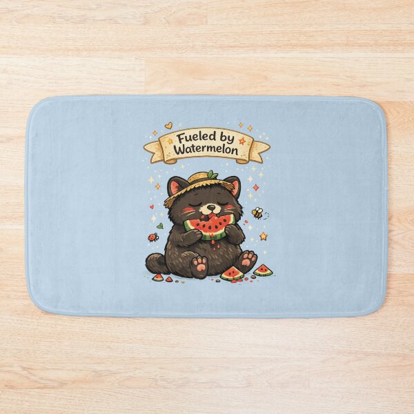 Item preview, Black cat with a sweet tooth for watermelon designed and sold by Tiny-Chaos-Club.