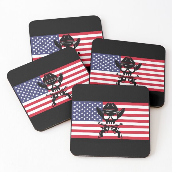 Artikelvorschau, Cowboy-Schädel und amerikanische Flagge entworfen und verkauft von Lagueny.