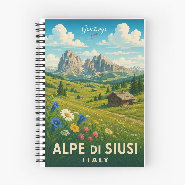 Item preview, Alpe di Siusi Italy Vintage Mountain Travel Poster designed and sold by Earth Celebration Designs.