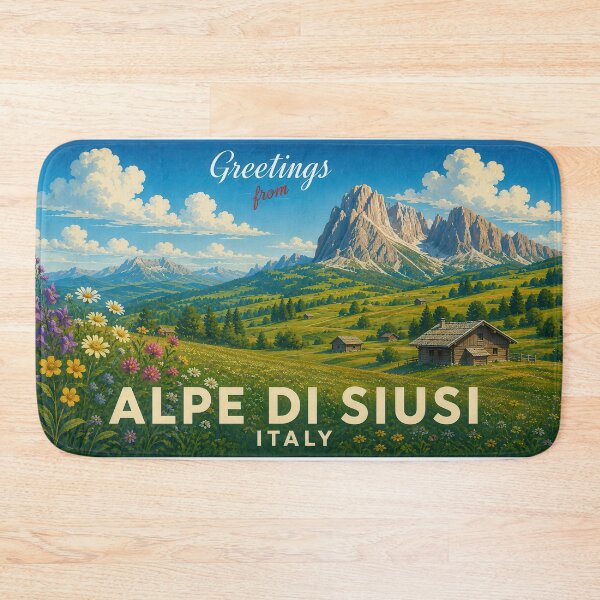 Item preview, Alpe di Siusi Italy Vintage Mountain Travel Poster designed and sold by Earth Celebration Designs.