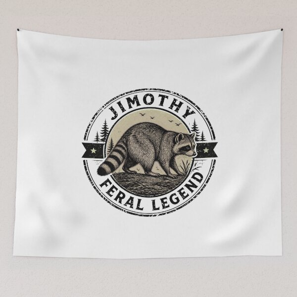 Item preview, Jimothy Feral Legend Raccoon Vintage Retro designed and sold by trotmadlyart.