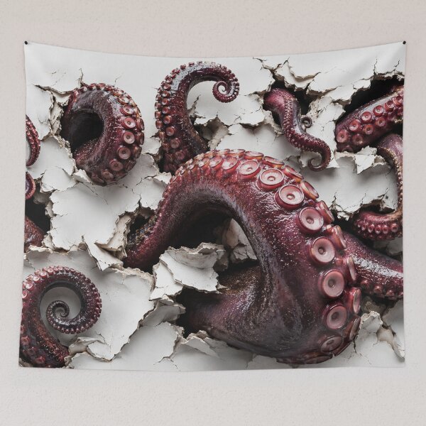 Item preview, 3D Octopus Tentacles Breaking Through Wall | Hyper-Realistic Optical Illusion designed and sold by GSizzle1.