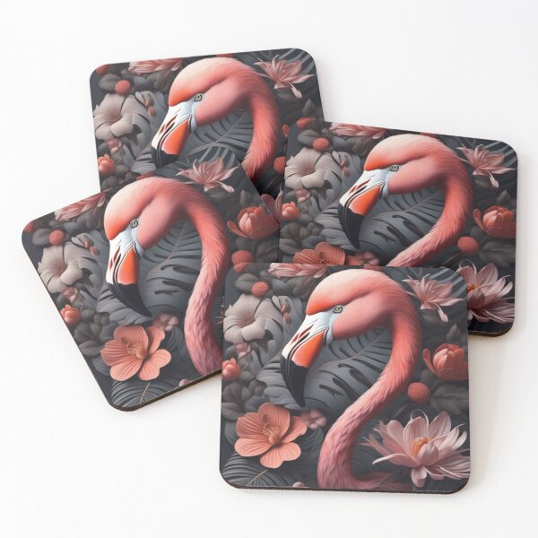 Item preview, Cute Flamingo with Floral Garden Illustration designed and sold by devoryagegen.