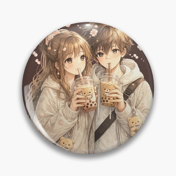 Item preview, Cute Boba Couple Love Vibes designed and sold by Apexcart.