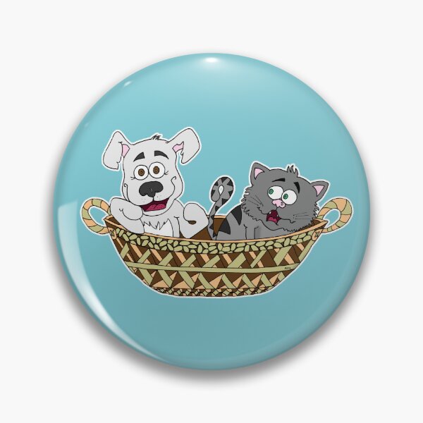 Item preview, Best Friends Sticker | Funny Cat & Dog Cartoon in Basket Decal designed and sold by MyxaART.