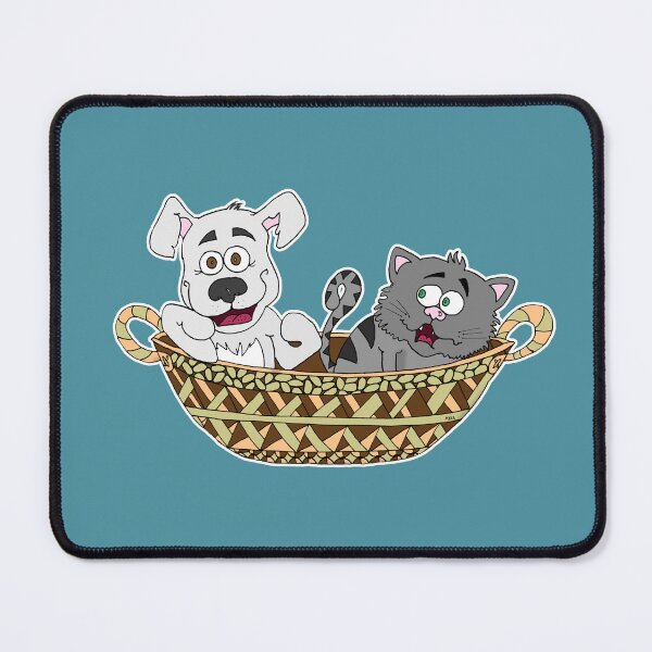 Item preview, Best Friends Sticker | Funny Cat & Dog Cartoon in Basket Decal designed and sold by MyxaART.
