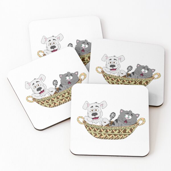 Item preview, Best Friends Sticker | Funny Cat & Dog Cartoon in Basket Decal designed and sold by MyxaART.