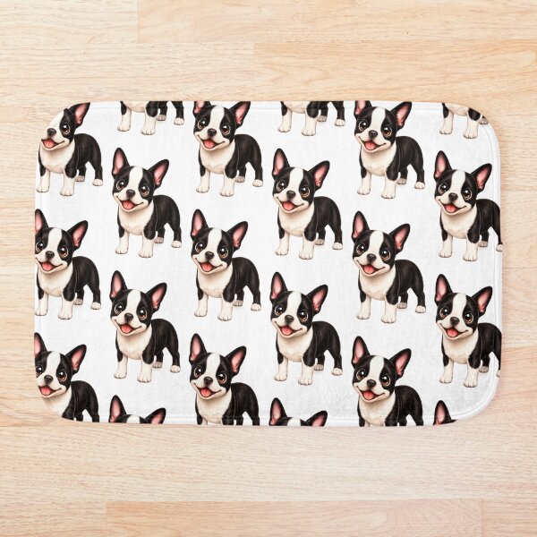 Aperçu de l'œuvre Illustration mignonne d'un chiot Boston Terrier créée et vendue par BackgroundND.