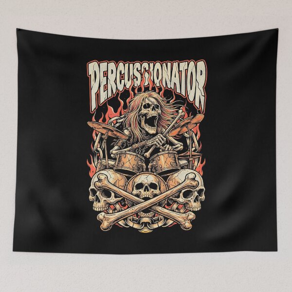 Item preview, Percussionator Skeleton Drummer Skull Drums Rock Music designed and sold by GrandeDuc.