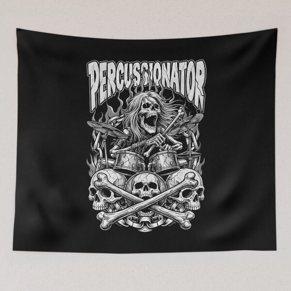 Item preview, Percussionator Skeleton Drummer Skull Drums Rock Music designed and sold by GrandeDuc.