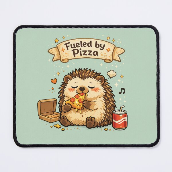 Item preview, Gourmet hedgehog fed on pizza designed and sold by Tiny-Chaos-Club.