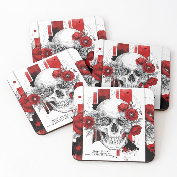 Item preview, Crimson Bone Gothic Skull & Red  Ink Splatter Art designed and sold by Crimson-thunder.