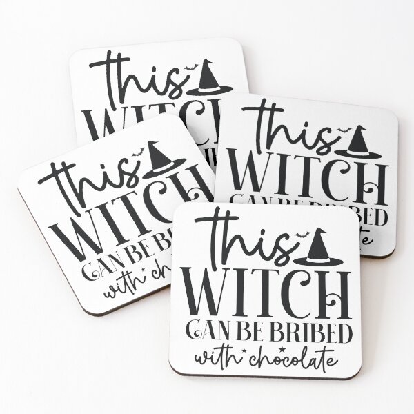 Item preview, This Witch Can Be Bribed With Chocolate - Retro Autumn Halloween Vibes Quotes Spooky USA Apparel designed and sold by FuzionRaptor.