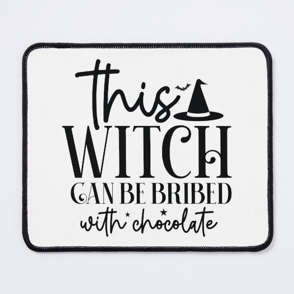 Item preview, This Witch Can Be Bribed With Chocolate - Retro Autumn Halloween Vibes Quotes Spooky USA Apparel designed and sold by FuzionRaptor.