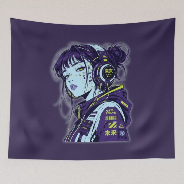 Item preview, Cyberpunk Anime Girl Neo Tokyo  Mecha Headphones  designed and sold by W&RParadise.