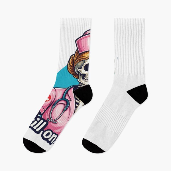 Item preview, Nurse skeleton saying "Still on Shift." designed and sold by DVerse Studio.