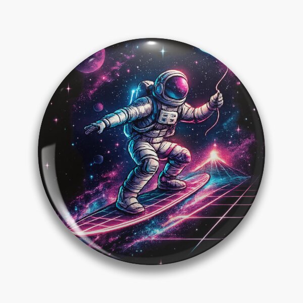 Item preview, Retro Astronaut Surfing Space - 80s Synthwave Vaporwave Art  designed and sold by zdzdesigner.
