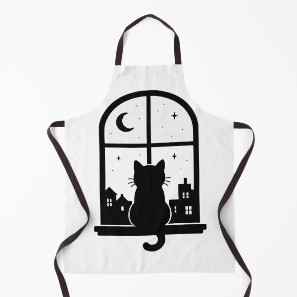 Item preview, Black Cat Looking Out Window Sticker | Minimalist Moon Cat Design designed and sold by Sunday.Supply.