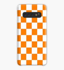 Orange und weißes Tennessee Checkerboard Hülle & Klebefolie für Samsung Galaxy