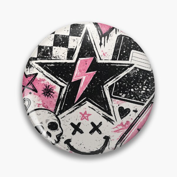 Item preview, Punk School Locker Magnet Grunge Pink Lightning & Skull Magnet designed and sold by Zipzadoo.