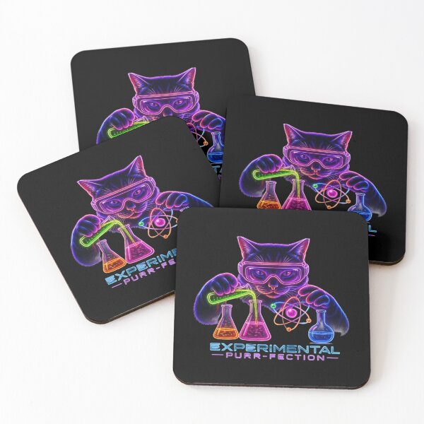 Item preview, Neon Science Cat - Experimental Purr-fection designed and sold by PurrLab Studio.