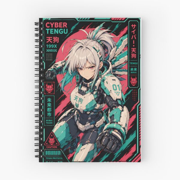 Item preview, Cyber Tengu Mecha Girl – Retro Anime Warrior designed and sold by Apocalyptic Art Studio.