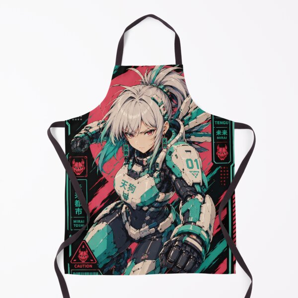 Item preview, Cyber Tengu Mecha Girl – Retro Anime Warrior designed and sold by Apocalyptic Art Studio.