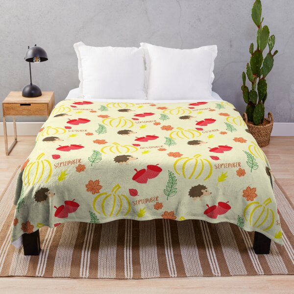 Item preview, Cute Hedgehogs and Autumn Months Pattern designed and sold by Vac1.